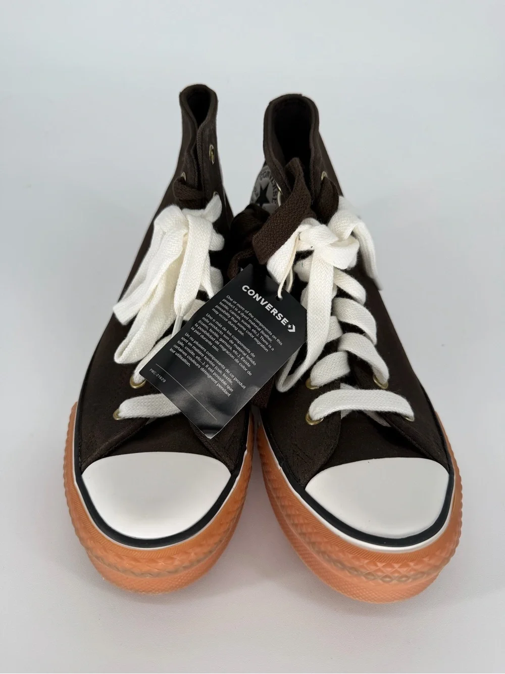 Converse Kids' High Top Canvas Sneakers — Brown/White